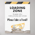 Construction Truck Loading Zone Party Favor Sign | Zazzle