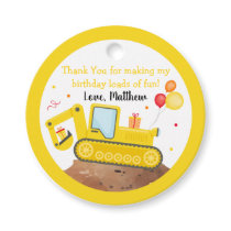 Construction Truck Loads Of Fun Birthday Thank You Favor Tags