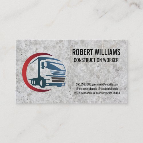 Construction  Truck Logo Icon Appointment Card