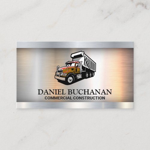 Construction Truck Logo  Metallic  Business Card