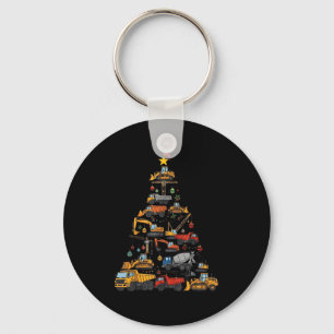Construction Truck Lover Christmas Tree Cute Xmas Keychain