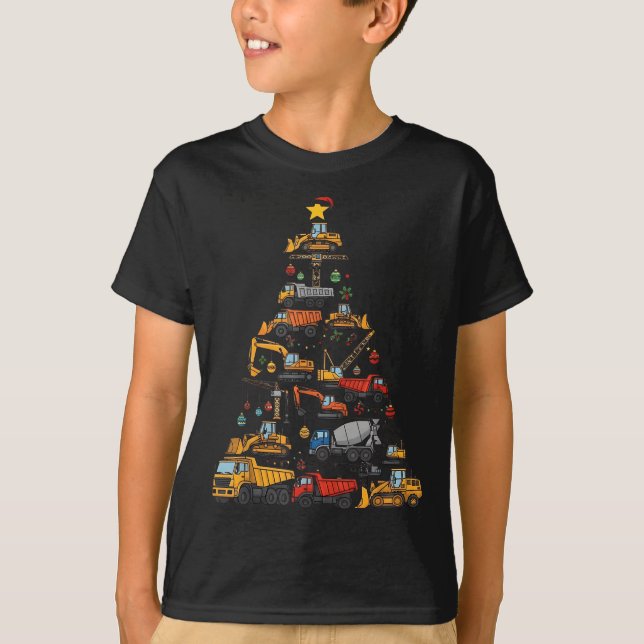 Construction Truck Lover Christmas Tree Cute Xmas  T-Shirt (Front)