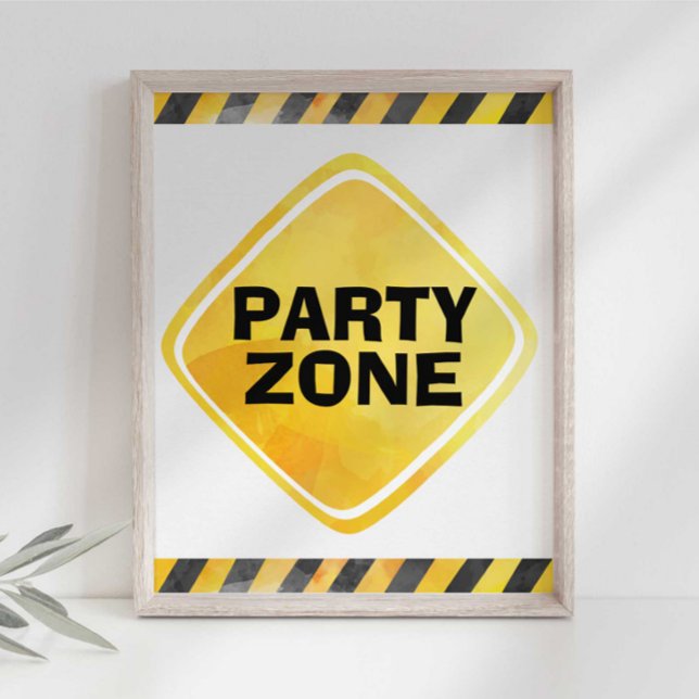 Construction Truck Party Zone Sign (Creator Uploaded)