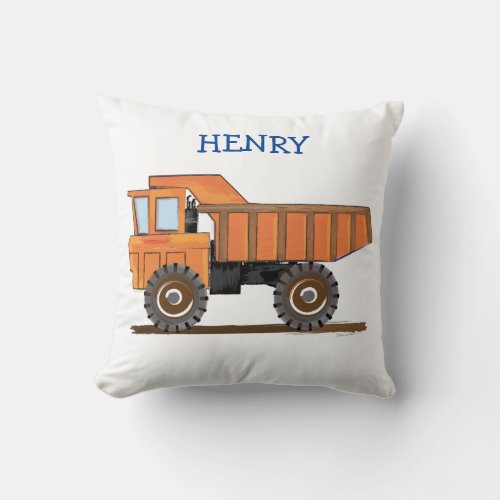 Construction Truck_Personalize Throw Pillow