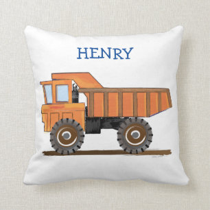 Construction Truck-Personalize Throw Pillow