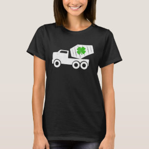 Construction Truck St Patrick s Day Shamrock Kids T-Shirt
