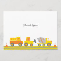 Construction Truck Thank You Cards