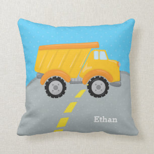Construction truck throw pillow