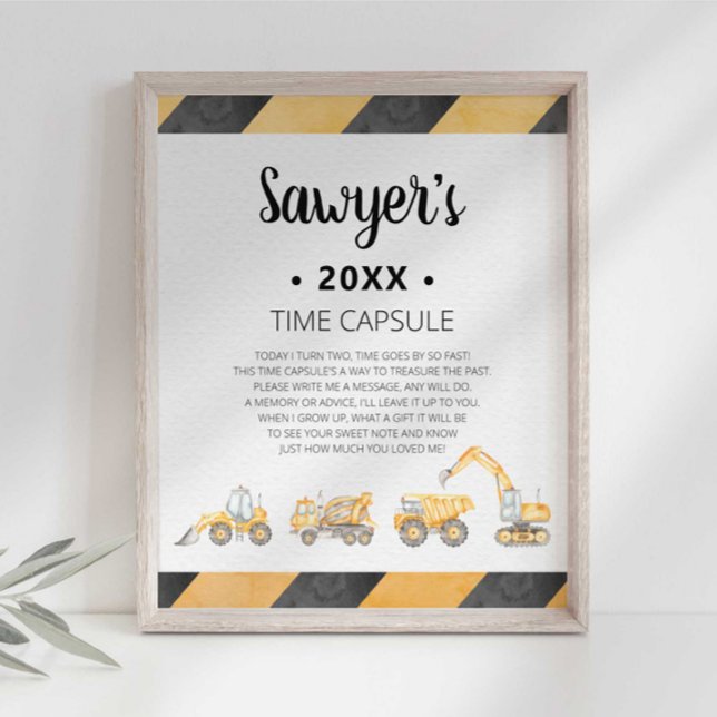 Construction Truck Time Capsule Sign (Creator Uploaded)