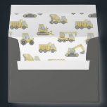 Construction Truck Vehicles Boys Birthday Envelope<br><div class="desc">Dump everything,  y'all! Celebrate the birthday boy with his favorite thing in the world – trucks! This construction-themed matching birthday invitation envelope features watercolor construction vehicles on the interior and a customizable return address feature.</div>