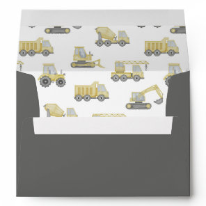 Construction Truck Vehicles Boys Birthday Envelope