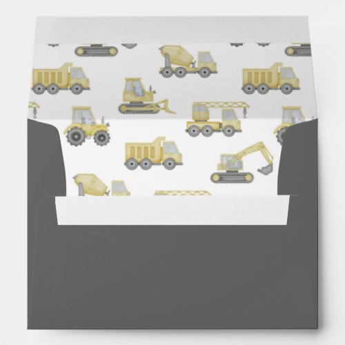 Construction Truck Vehicles Boys Birthday Envelope