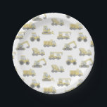 Construction Truck Vehicles Boys Birthday Party Paper Plates<br><div class="desc">Dump everything,  y'all! Celebrate the birthday boy with his favorite thing in the world – trucks! This paper plate design features watercolor bulldozers,  trucks,  cranes,  tractors and excavators.</div>
