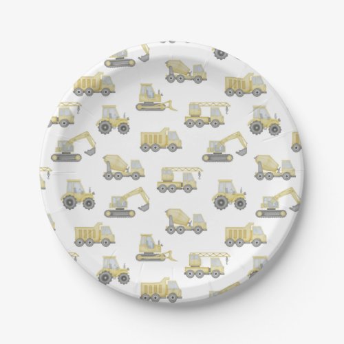 Construction Truck Vehicles Boys Birthday Party Paper Plates