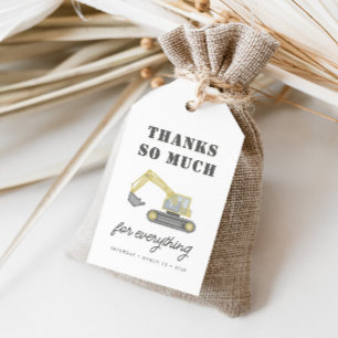 Construction Truck Vehicles Boys Favor Gift Tags