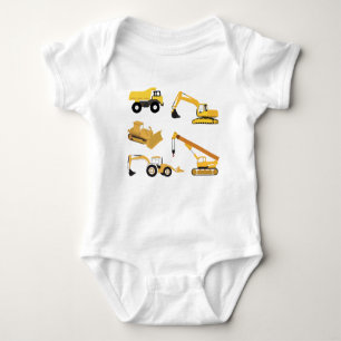 Construction Trucks Baby Bodysuit