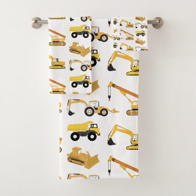 Construction Trucks Bath Towel Set (Insitu)