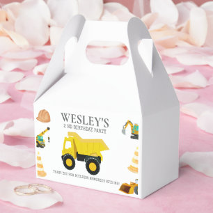 Construction Trucks Birthday Favor Boxes