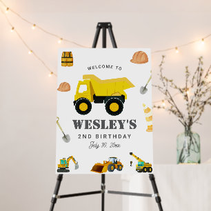 Construction Trucks Birthday Foam Board