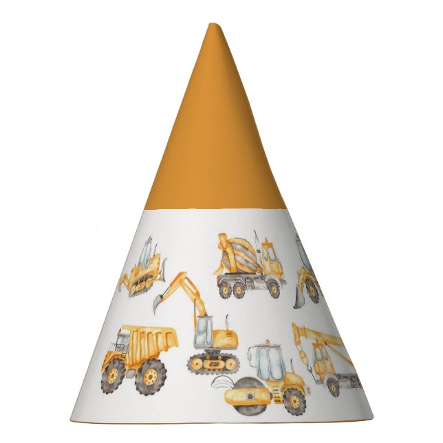 Construction Trucks Birthday Party Hat (Right)