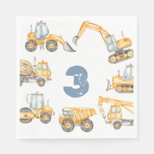 Construction Trucks Birthday Party Napkins