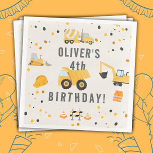Construction Trucks Birthday Party Paper Dinner Napkins