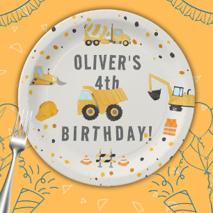 Construction Trucks Birthday Party Paper Plates