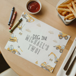 Construction Trucks Birthday Placemat