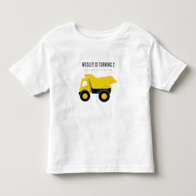 Construction Trucks Birthday Toddler T-shirt (Front)