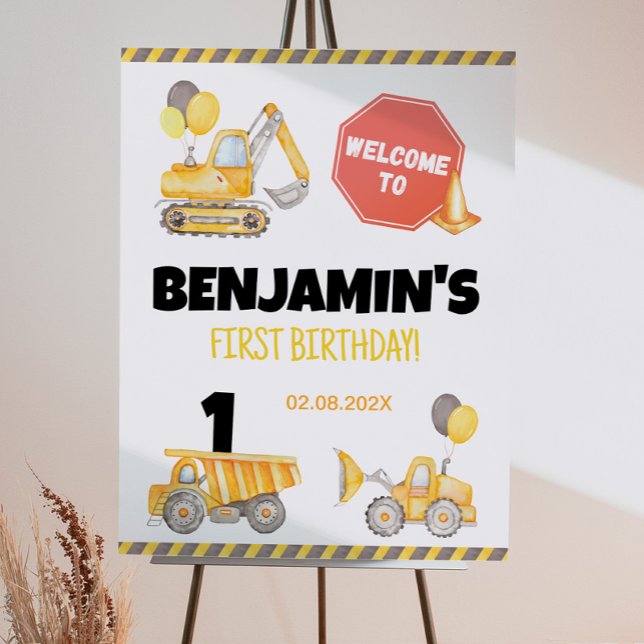 Construction Trucks Birthday Welcome Sign (Creator Uploaded)