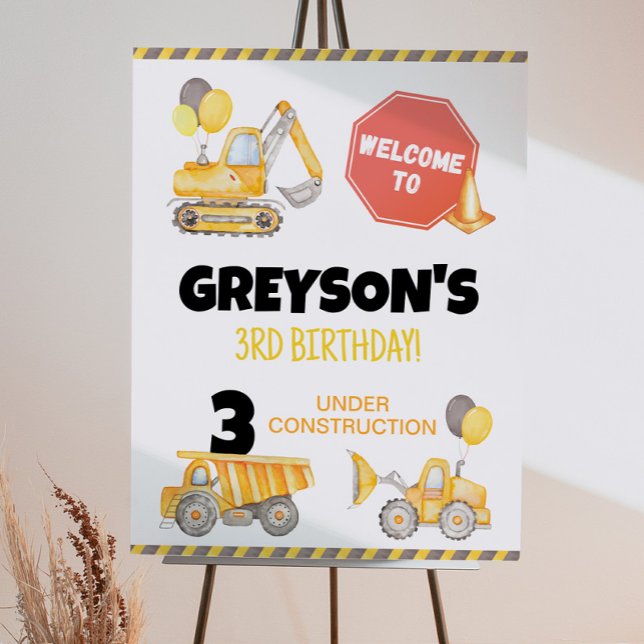 Construction Trucks Birthday Welcome Sign (Creator Uploaded)