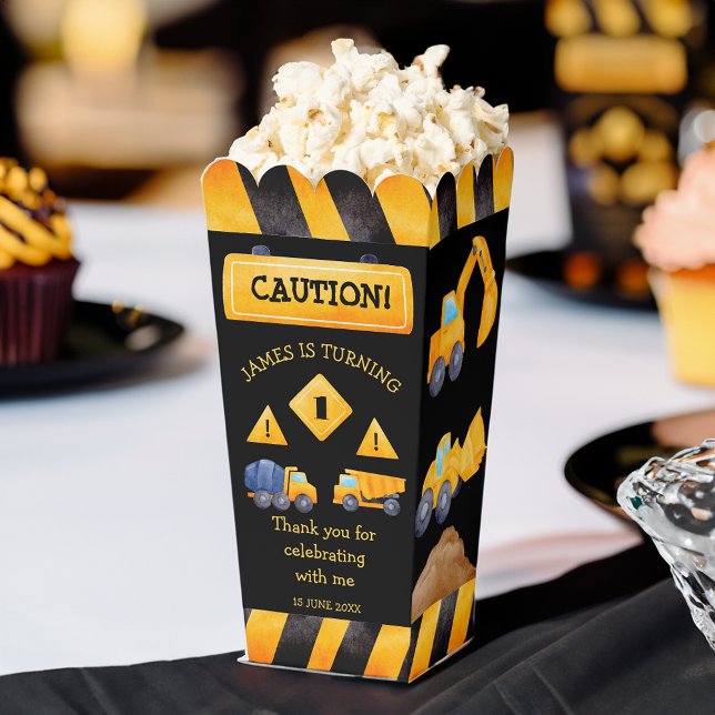 Construction trucks boys birthday party  favor boxes (Construction trucks boys birthday party popcorn favor boxes monogrammed personalized favor box )