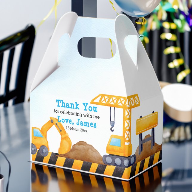 Construction trucks boys birthday party  favor boxes (Construction trucks boys birthday party favor box personalized boys party favors)