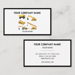 Construction Trucks Business Card