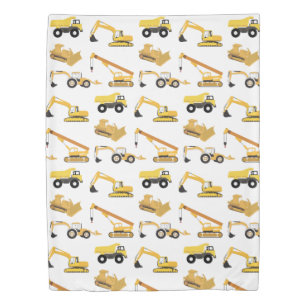 Construction Trucks Duvet Cover