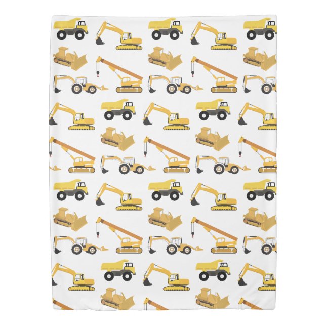 Construction Trucks Duvet Cover (Front)