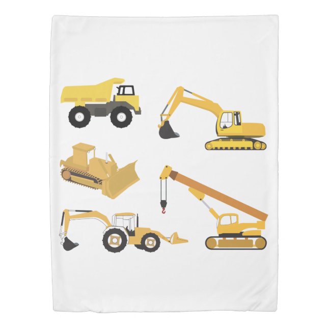 Construction Trucks Duvet Cover (Front)