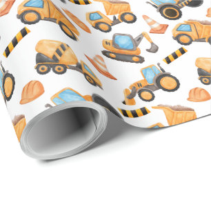 Construction Trucks Gift Wrapping Paper