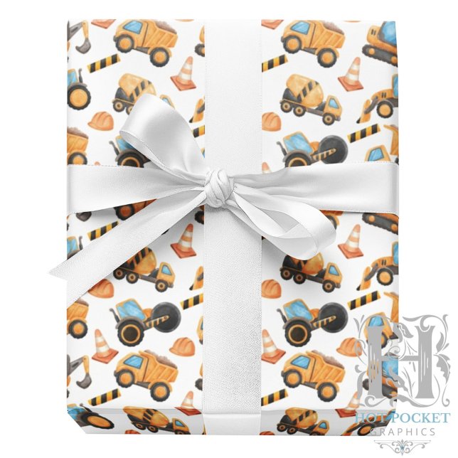 Construction Trucks Gift Wrapping Paper (Creator Uploaded)
