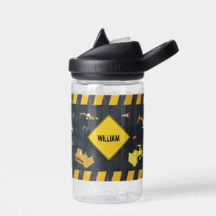 Construction Trucks Heavy Machinery School Water Bottle