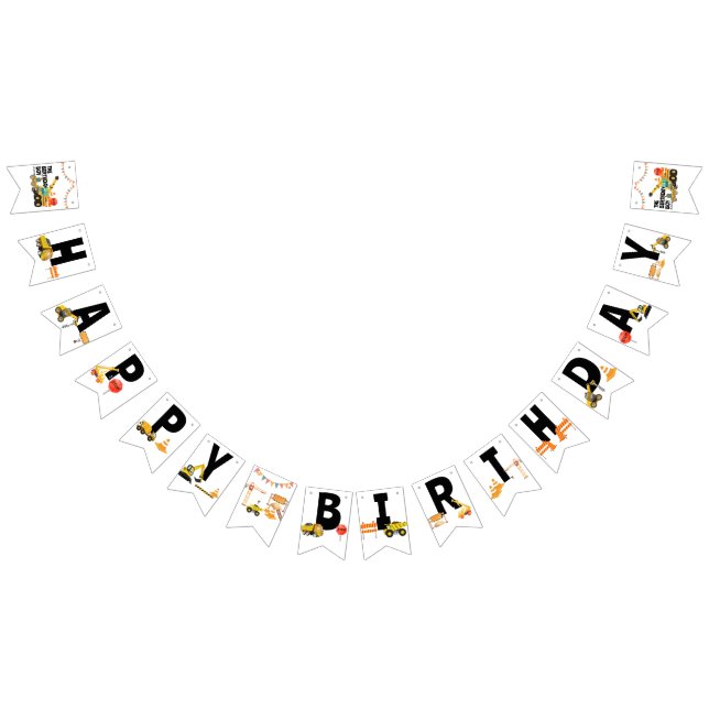 Construction Trucks |  Kids Birthday Party   Bunting Flags (All)