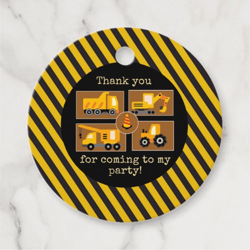 Construction Trucks  Kids Birthday Party  Favor  Favor Tags