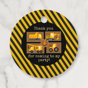 Construction Trucks   Kids Birthday Party  Favor  Tags