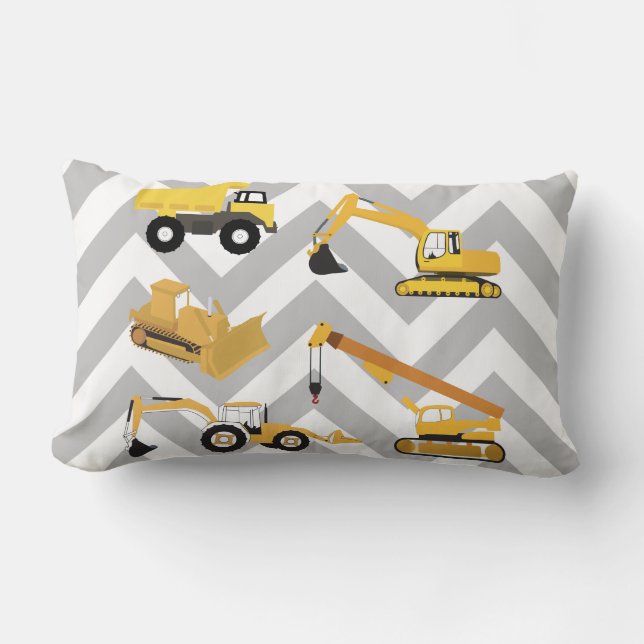 Construction Trucks Lumbar Pillow (Front)