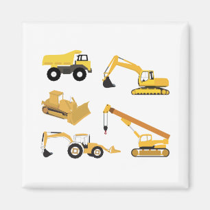 Construction Trucks Magnet