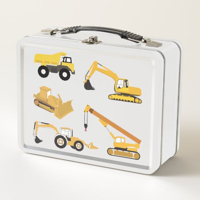 Construction Trucks Metal Lunch Box (Front)
