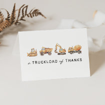 Construction Trucks Modern Birthday Thank You Card