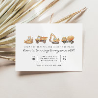 Construction Trucks Modern Minimal Birthday