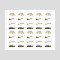 Construction Trucks name labels for clothing