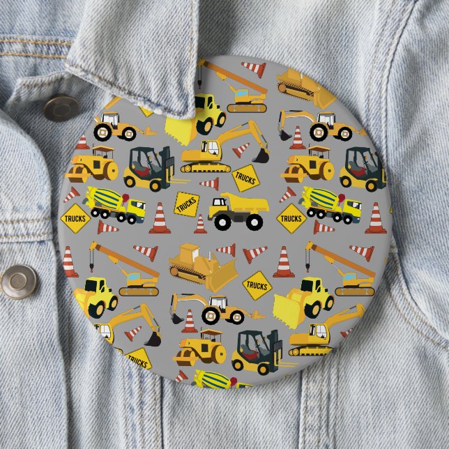 Construction Trucks Pattern Button (In Situ)